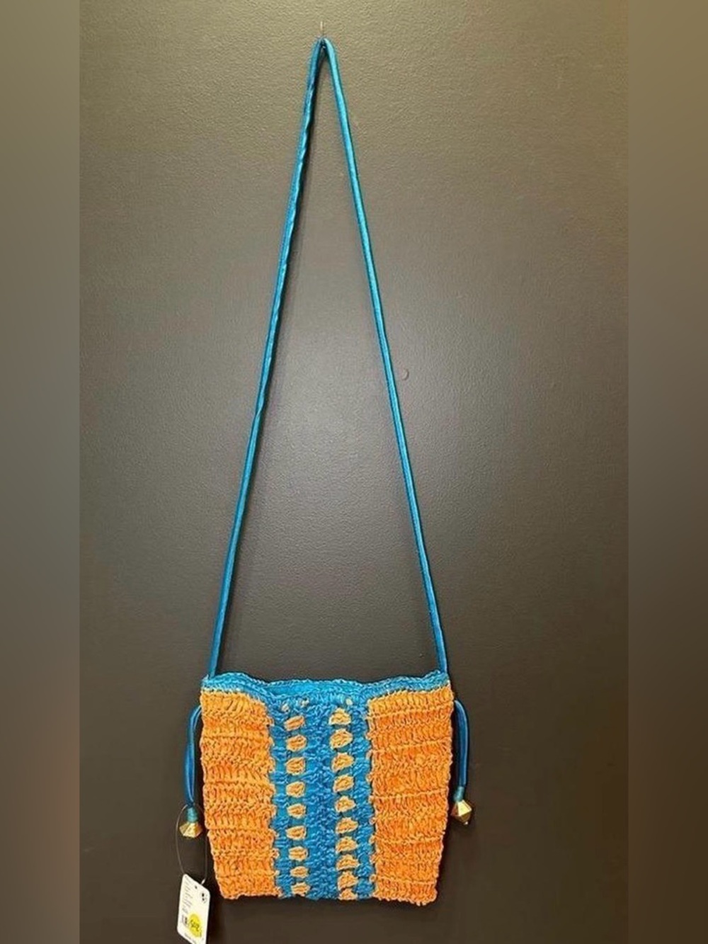 Free People | Woven Boho Crossbody Bag | Tropical Bag | Free People Purse | NWOT
